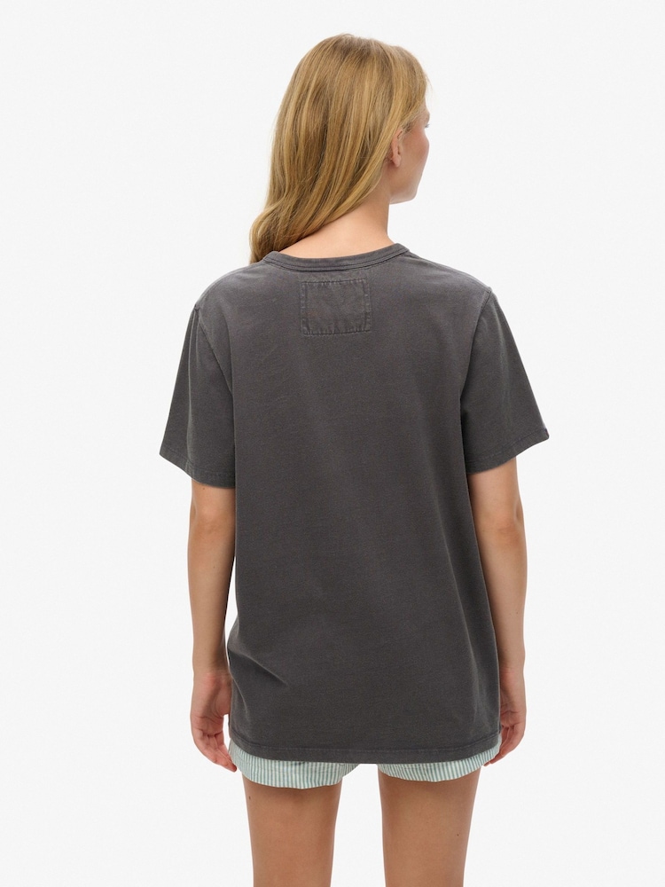 Superdry Grey Oversized 100% Cotton Vintage Athletic Short Sleeve T-Shirt - Image 2 of 6