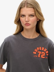 Superdry Grey Oversized 100% Cotton Vintage Athletic Short Sleeve T-Shirt - Image 4 of 6