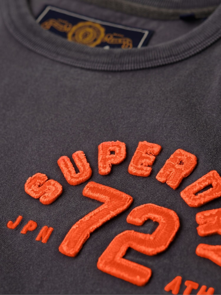 Superdry Grey Oversized 100% Cotton Vintage Athletic Short Sleeve T-Shirt - Image 6 of 6