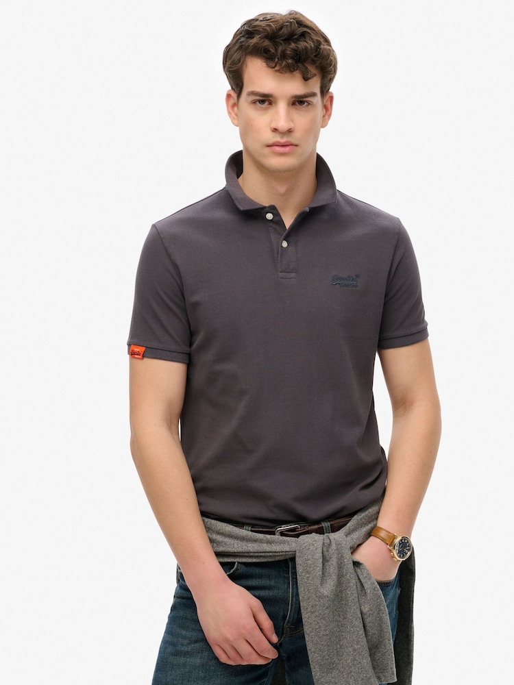 Superdry Purple Vintage Destroy 100% Cottton Polo Shirt - Image 1 of 6