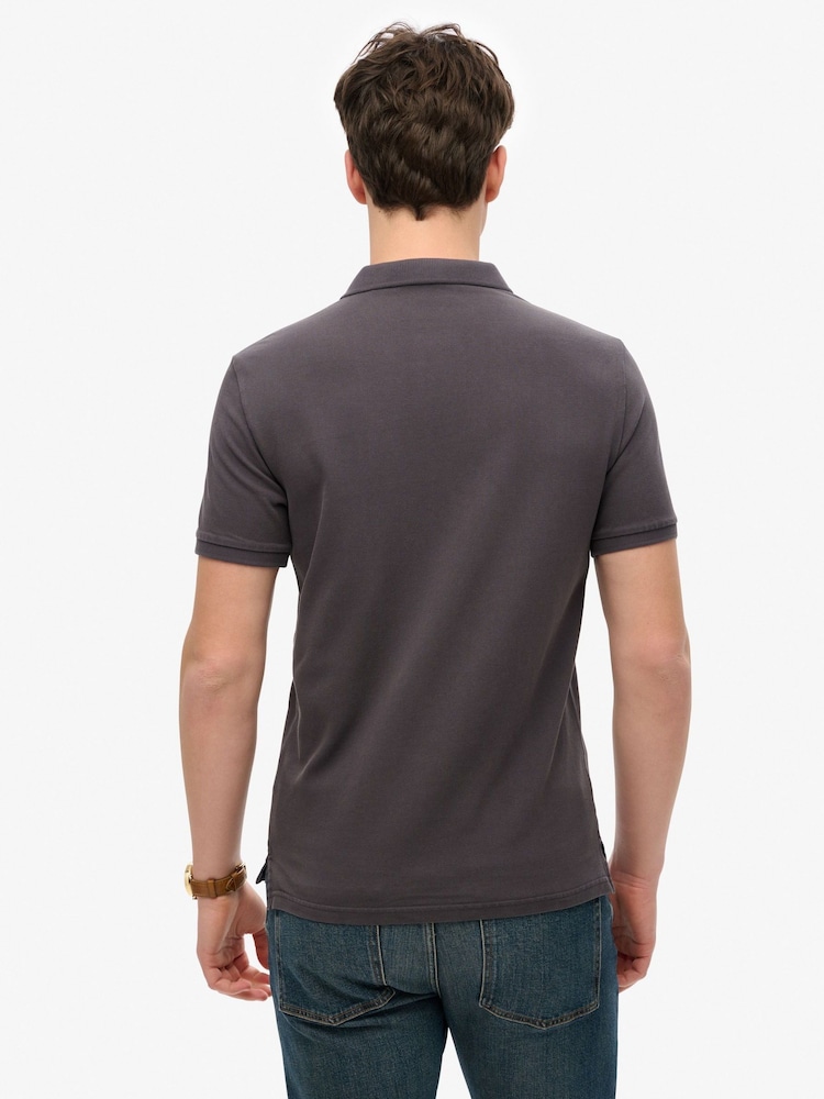 Superdry Purple Vintage Destroy 100% Cottton Polo Shirt - Image 2 of 6