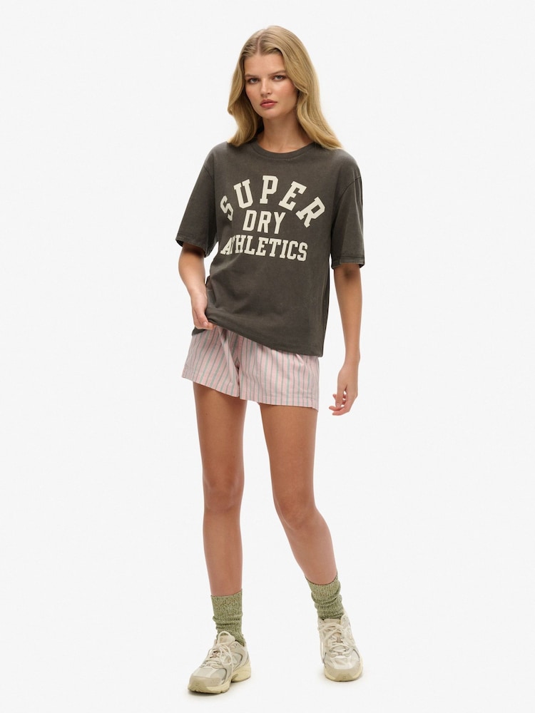 Superdry Grey Oversized Athletic Essentials 100% Cotton T-Shirt - Image 2 of 4