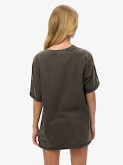 Superdry Grey Oversized Athletic Essentials 100% Cotton T-Shirt - Image 3 of 4