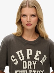 Superdry Grey Oversized Athletic Essentials 100% Cotton T-Shirt - Image 4 of 4