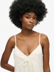 Superdry White Textured Woven Cami Mini Dress - Image 5 of 7