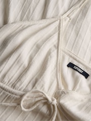 Superdry White Textured Woven Cami Mini Dress - Image 7 of 7