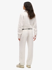 Superdry White 100% Cotton Drawstring Trousers - Image 2 of 7