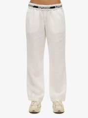Superdry White 100% Cotton Drawstring Trousers - Image 4 of 7