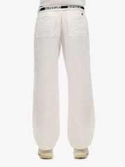 Superdry White 100% Cotton Drawstring Trousers - Image 5 of 7