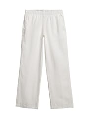 Superdry White 100% Cotton Drawstring Trousers - Image 6 of 7