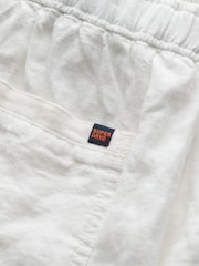 Superdry White 100% Cotton Drawstring Trousers - Image 7 of 7