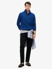 Superdry Blue 100% Cottton Classics Jersey Half Zip Jumper - Image 2 of 6