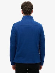 Superdry Blue 100% Cottton Classics Jersey Half Zip Jumper - Image 5 of 6