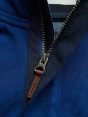 Superdry Blue 100% Cottton Classics Jersey Half Zip Jumper - Image 6 of 6