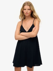 Superdry Blue Textured Woven Cami Mini Dress - Image 1 of 7