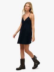 Superdry Blue Textured Woven Cami Mini Dress - Image 2 of 7