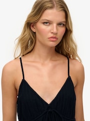 Superdry Blue Textured Woven Cami Mini Dress - Image 5 of 7