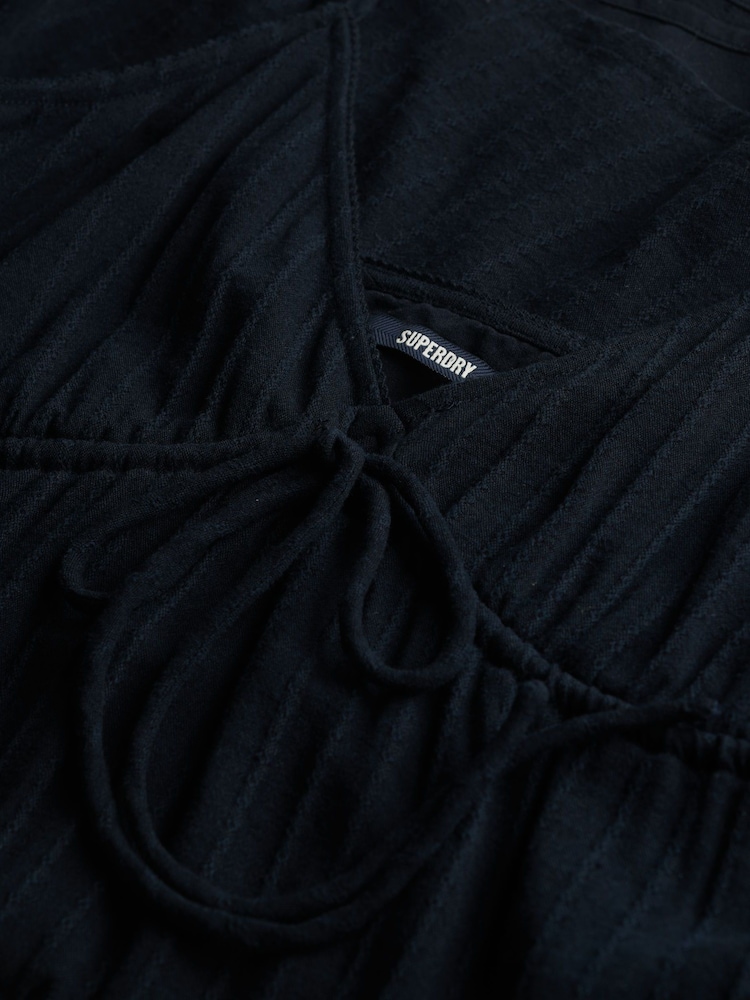 Superdry Blue Textured Woven Cami Mini Dress - Image 7 of 7