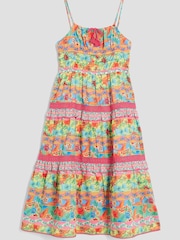 River Island Orange Girls Tropical Stripe Maxi Dress - Image 1 of 4