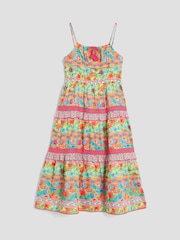 River Island Orange Girls Tropical Stripe Maxi Dress - Image 3 of 4