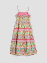 River Island Orange Girls Tropical Stripe Maxi Dress - Image 4 of 4