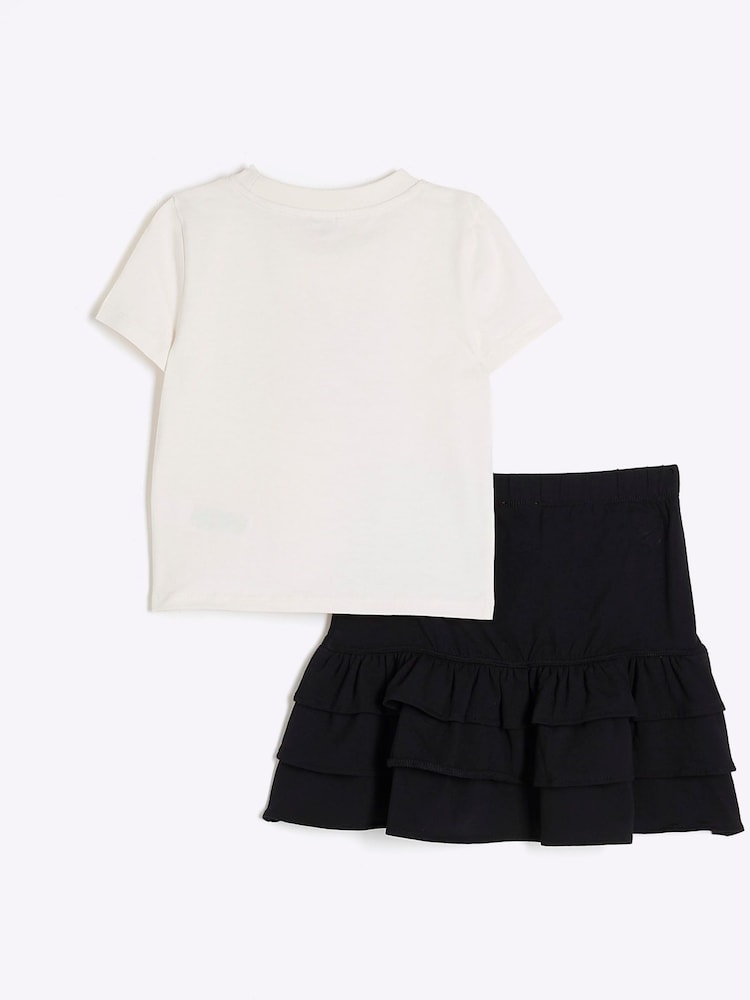 River Island Cream Girls Ditsy T-Shirt Rara Set - Image 2 of 5