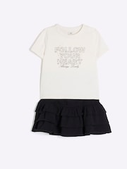 River Island Cream Girls Ditsy T-Shirt Rara Set - Image 3 of 5