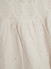 River Island Girls Shirred Textured 100% Cotton Playsuit - صورة 4 من 4