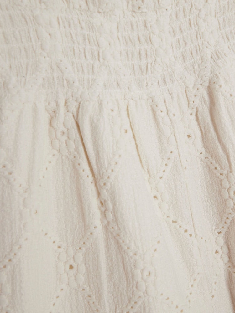 River Island Girls Shirred Textured 100% Cotton Playsuit - صورة 4 من 4