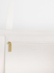 Ted Baker Cream Large Allicon Croc Effect Icon Bag - Image 4 of 4