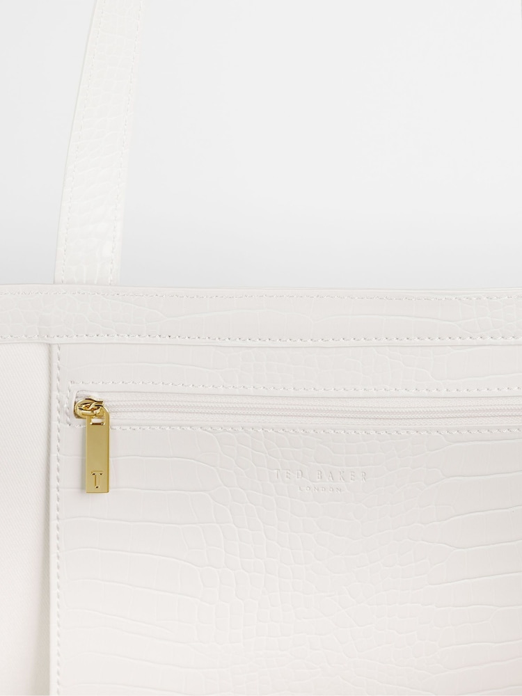 Ted Baker Cream Large Allicon Croc Effect Icon Bag - Image 4 of 4