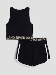 River Island Black Girls Glitter Tank Top Set - Image 2 of 5