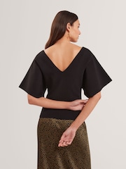 Ted Baker Black Reginah-V-Neck Knit Top - Image 3 of 7