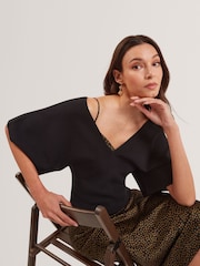 Ted Baker Black Reginah-V-Neck Knit Top - Image 4 of 7