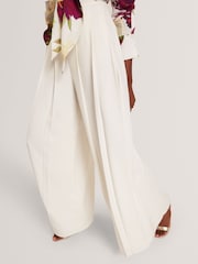 Ted Baker White Duuva Box Pleat Wide Leg Trousers - Image 3 of 8