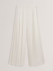 Ted Baker White Duuva Box Pleat Wide Leg Trousers - Image 7 of 8