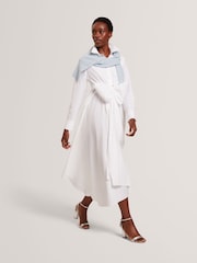 Ted Baker White Ellisia Cotton Wrap Shirt Midi Dress - Image 1 of 6