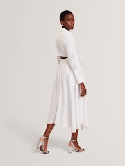Ted Baker White Ellisia Cotton Wrap Shirt Midi Dress - Image 3 of 6