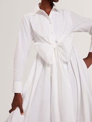 Ted Baker White Ellisia Cotton Wrap Shirt Midi Dress - Image 4 of 6