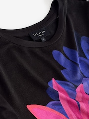 Ted Baker Black Riccia Printed Fitted T-Shirt - Image 2 of 3