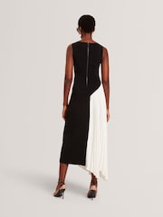 Ted Baker Black Zeera Sleeveless Knit Midi Dress With Pleat Panel - Image 3 of 5