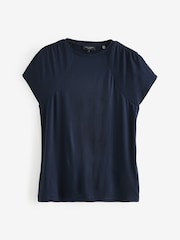 Ted Baker Blue Elmie Gather Shoulder Detail T-Shirt - Image 1 of 5