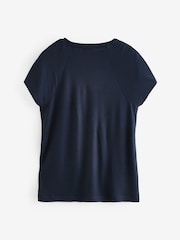Ted Baker Blue Elmie Gather Shoulder Detail T-Shirt - Image 2 of 5