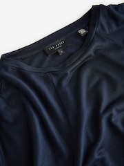 Ted Baker Blue Elmie Gather Shoulder Detail T-Shirt - Image 3 of 5