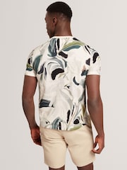 Ted Baker White Almoi Short Sleeve Cotton Floral Print T-Shirt - Image 3 of 6