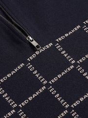 Ted Baker Robinsn Long Sleeve Branded Check Half Zip Jumper - Imagem 8 de 8