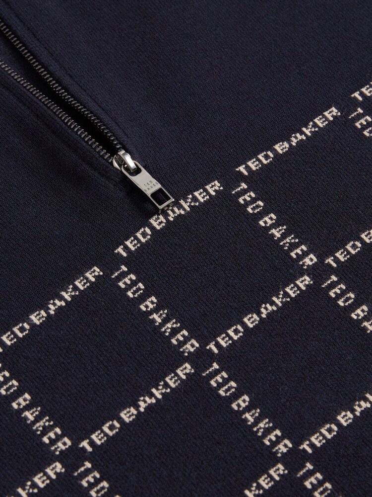 Ted Baker Robinsn Long Sleeve Branded Check Half Zip Jumper - Imagem 8 de 8