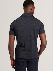 Ted Baker Blue Claub Floral Print Jersey Shirt - Image 2 of 8