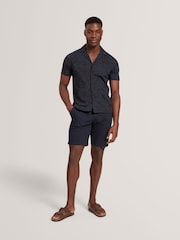 Ted Baker Blue Claub Floral Print Jersey Shirt - Image 3 of 8