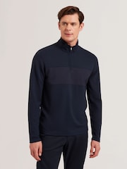 Suéter Ted Baker Simonea de manga comprida com painel de contraste regular com meio zíper - Imagem 1 de 5